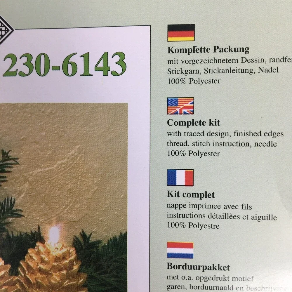 Exclusive Table Design Winter Scene Snowman Embroidery Square Topper Kit 32
